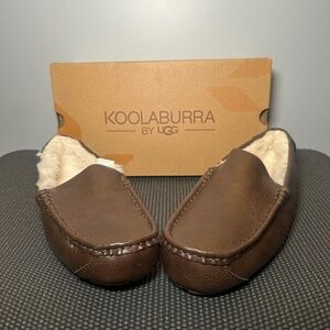 Koolaburra by UGG Slippers Mens 8 BrownTipton Smooth Faux Fur Moccasin 1154810